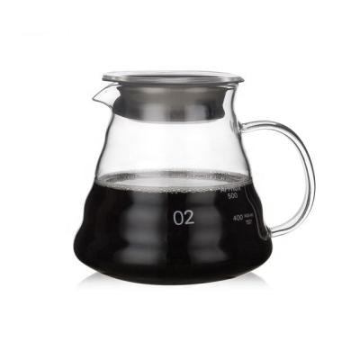 China Sustainable Carafe Pour Over Coffee Maker Borosilicate Glass Cloud Coffee Pot Heat Resistant Tea Sets for sale