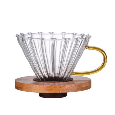 China Sustainable Handmade High Quality Direct Fire Safe Glass Coffee Pot With Handle 500ml for sale