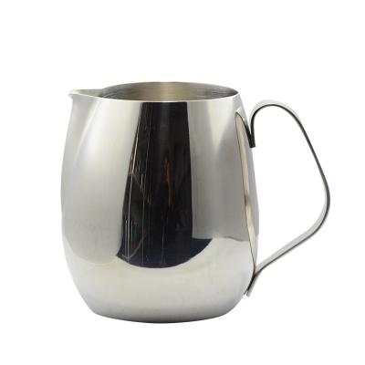 China Sustainable Hot Sale Stainless Steel Milk Jugs With Handle Frothing Jug Steaming Milk Pitcher for sale