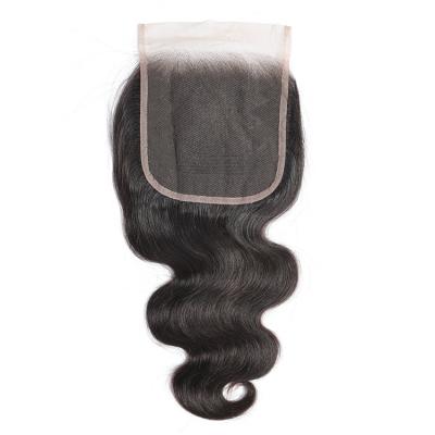 China Brazilian yes hair straight lace top hair lace closures 4x4 medium light brown swiss closure free part only for sale