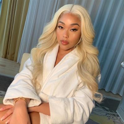 China Bingyang 4x4 13x4 613 lace front thick straight soft shedding wig, virgin hair 613 blonde lead pre-plucked wig, hd 613 transparent lace frontal wig for sale