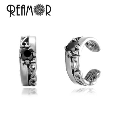 China REAMOR Romantic Women Unique Design CZ Micro Paved Flower Cuff Earrings No Stud Wrap Cartilage Ear Jewelry For Unisex Women for sale