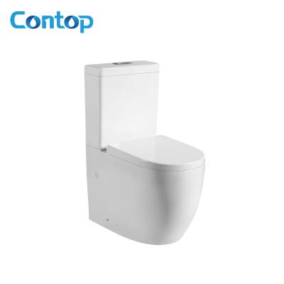 China WaterMark Double-Flow Back to Wall Trap Two-Piece Ceramic Toilet P-Trap Strap Toilet Bowl for sale