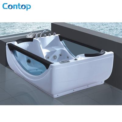 China Acrylic massage whirlpool bath tub with skirt and headrest for sale