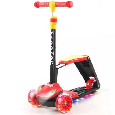 China Height Adjustable Children's Handlebar Skateboard With Lights, Kids Tricycle for sale