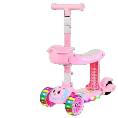 China Height Adjustable Children's Handlebar Skateboard With Lights, Kids Tricycle for sale