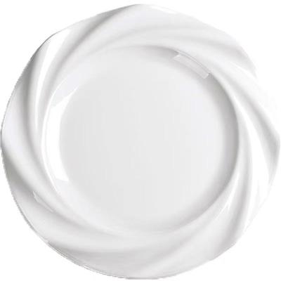 China Sustainable Solhui European Solid White Tableware Hotel Plain Soup Plate Ceramic Steak Dish for sale