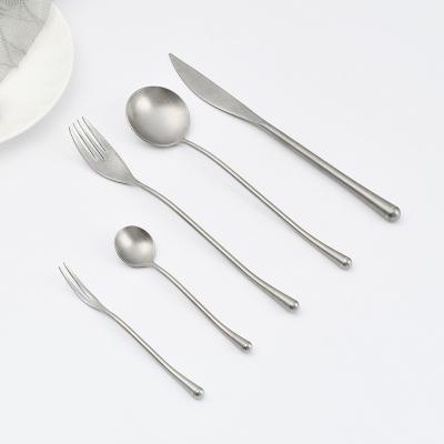 China Retro 304 Stainless Steel Tableware Viable Knife Fork Spoon Graceful Solhui Cutlery for sale