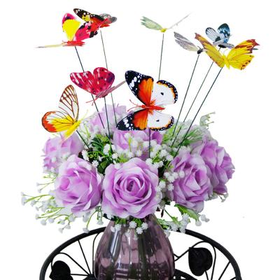 China Solhui Luminous Glowing Butterflies Stick Garden Yard Planter Butterfly Stakes Decoracion Outdoor Decor Flower Pots Decoration for sale