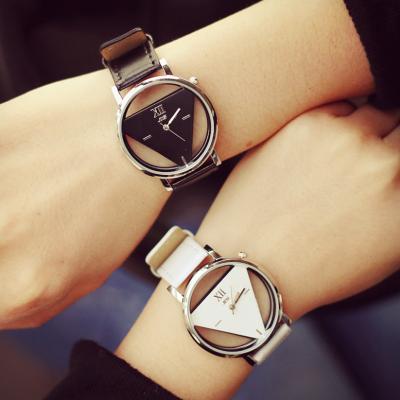 China Solhui Fashion Triangle Simple Cavity Couples Transparent Student Watch for sale