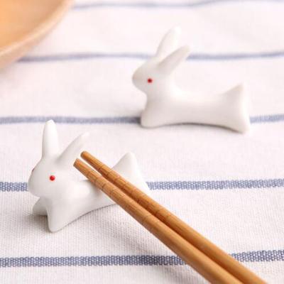 China Japan SOLHUI Ceramic Rabbit Chopstick Holder Rest for sale