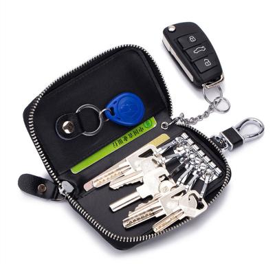 China Solhui Unisex Multifunctional Keys Organizer Wallet Key Holder Genuine Leather Car Key Holders Smart Housekeeper for sale