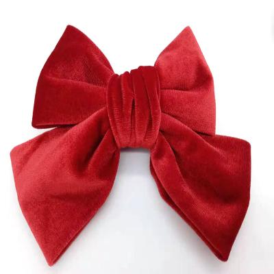 China Fashionable Net Red Large Bow Hairpin Flannel Adult Hair Clip Turn Back Spring Clip Headdress for sale