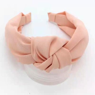 China Hot Selling Sweet And Sweet Wholesale Popular Simple Girl Cloth Knotted Hair Band for sale