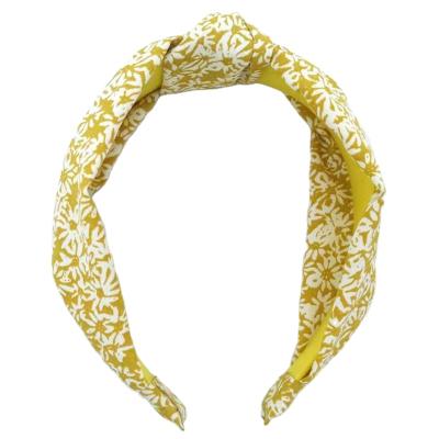 China Wholesale Popular Style Ladies Simple And Soft Polyester Printing Knotted Headband for sale