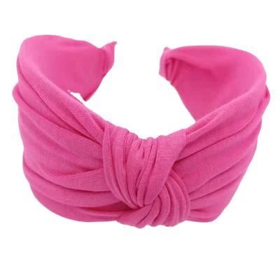 China Fashional Kids Pretty Kids Wholesale Kids Fashion Polyester Cotton Wide Padded Pink Headband for sale