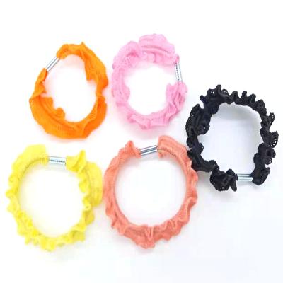 China Hot Selling Wholesale Fashionable 5pcs/SET Elastic Hair Band Mixed Color Ponytail To Ruffle Hair Braid, Elastic Band Rope Headband for sale