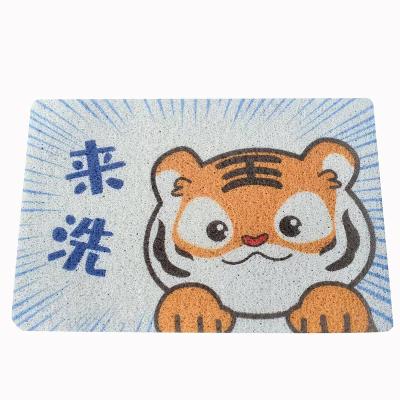 China Sustainable Quick Drying Square Loofah Cover Anti Slip Bath Mat Non Slip PVC For Shower for sale