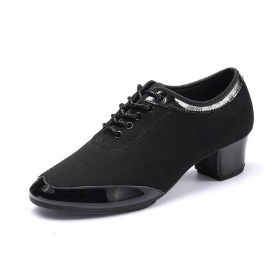 China Fashion/Comfortable/Durable Fashion Low Heel Character Adult Dance Shoes Black PU Leather Hard Leather Outsole Dance Shoes for sale