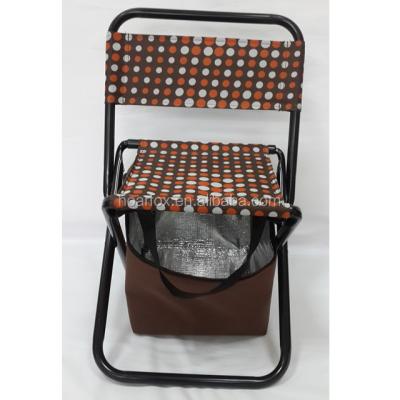 China Modern Outdoor Folding Metal Picnic Chair With Cooler Bag for sale