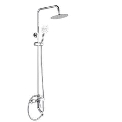 China Without Slide Bar Sanitary Ware Hand Held Rain Brass Faucet Bathroom Shower Set With Shower Head for sale