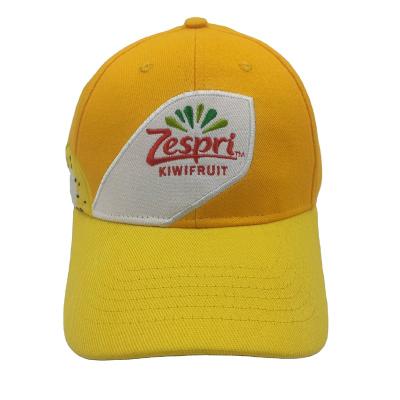 China COMMON Zespri KiWi Fruit Yellow Embroidery Baseball Hats and Sports Caps for sale