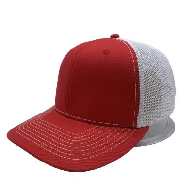 China Richardson COMMON 112 mesh plain red and white snapback baseball cap hat and with mesh in the back for sale