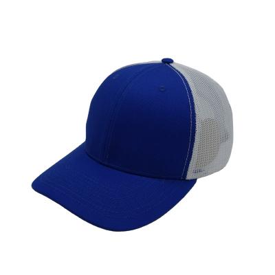 China COMMON blue cotton twill hat and cap with quality mesh in the back for sale