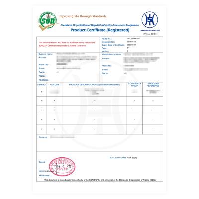 China soncap high quality high quality soncap gulf clearance certificate price optimization soncap for sale