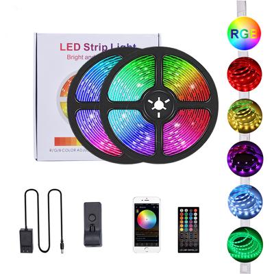 China LANDSCAPE 5m cheap APP rechargeable solar led strip light diy battery operated outdoor wifi wireless waterproof tv tv waterproof for sale