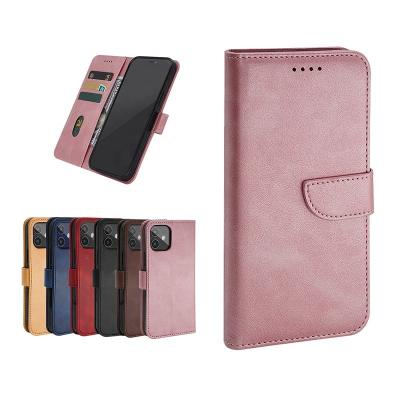 China Original Design High Quality Synthetic Leather Flip Phone Case Anti-fall With Card Holder Leather Case With Matte TPU for sale