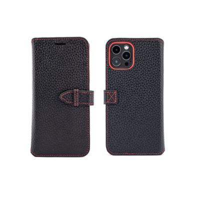 China Luxury Genuine Leather Shockproof Lychee Pattern Phone Case Whip Full Leather Bookstyle Protective Cover For iPhoneSamsung Xiaomi Huawei for sale