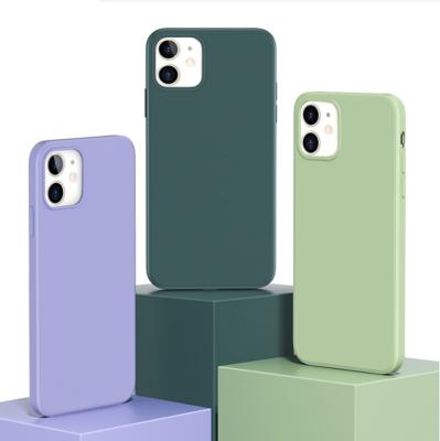 China Anti-fall Silicone Oil Liquid Coating TPU Soft Phone Case With Flannel For iPhone Liquid Silicone TPU Phone Case With Microfiber for sale