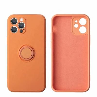 China Fashion Shockproof Liquid Magnetic Ring Holder Case 360 ​​Silicone Back Cover For Iphone 12 13 SAMSUNG XIAOMI MOTO HUAWEI INFINIX for sale