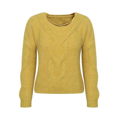 China Anti-wrinkle winter o neck big soft sweaters women's cable knit sweater knitted clothing for sale