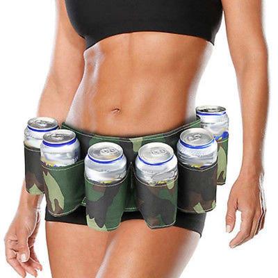 China Beer Portable Portable Outdoor Belt Suitable For Six Bottles Beer Bottle Adjustable Cooler Belt for sale