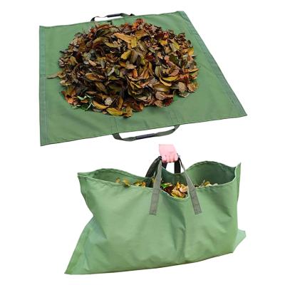 China Gardening Cloth TH-11 Tote Trash Canvas Reusable Heavy Duty Leaf Bag Garden Lawn Plant Trash Tarp Container for sale