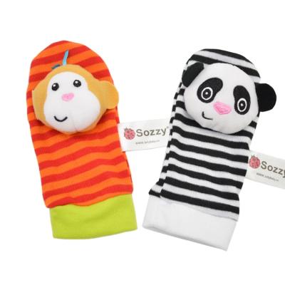 China Good Quality Breathable Toys Baby Ball Knocks Wrist Rattle Cute Animal Soft Baby Wrist Rattle Foot Knocks Toy Animal Socks for sale