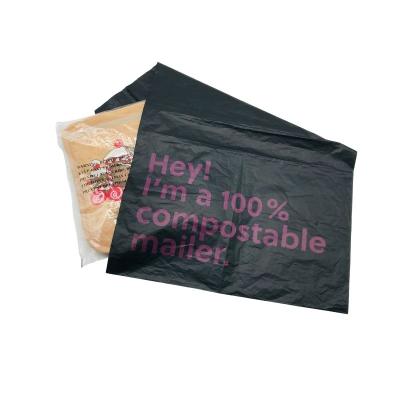 China Customized PBAT+PLA+Modified Cornstarch Biodegradable Mailing Bags Mailer Delivery Shipping Packaging Non Plastic Compostable Clothing Bag for sale