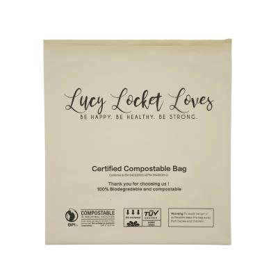 China Biolegeen 100% Biodegradable Zipper Bag Customized Compostable Packaging Bags With Logo for sale