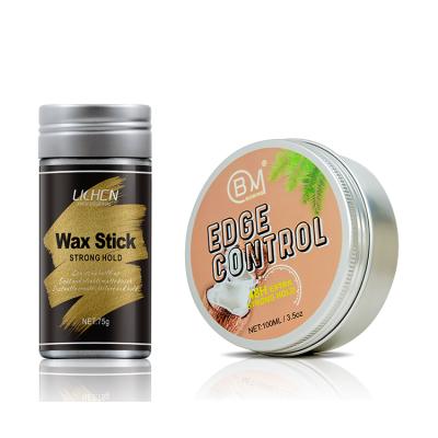 China 5oz Large Capacity Organic Private Label Hair Edge Control Pomade Kit Customize Stronger Edge Tamer Wax for sale