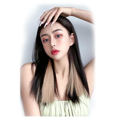 China i-tip hair selling to simulate nature color hair piece short synthetic hair weave bundle hair extensions with clip for sale