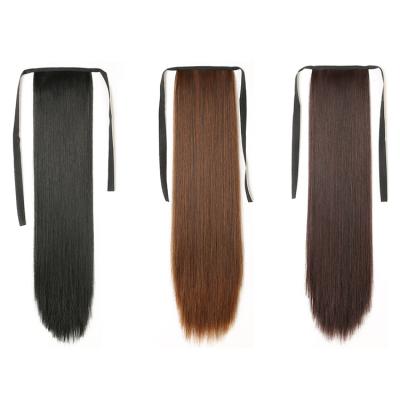 China Synthetic Fiber Straight Interesting Hair Synthetic Hair Wigs 18 Inch 21 Inch Straight Rope Tied Ponytail for sale