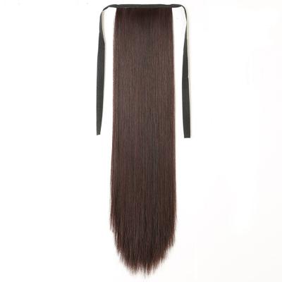 China Fashion Straight Customizable Synthetic Fiber Hair Synthetic Hair Accessories Straight Tied Rope Ponytail for sale