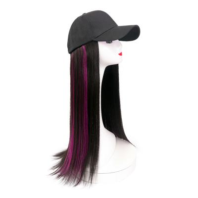 China Wholesale Artificial Hair Wigs 24inch Chemical Fiber Wig Cap Wave Highlight Cap Best Quality Silky Straight Women Simulation for sale