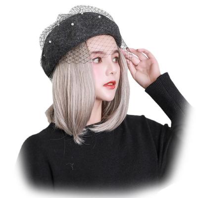 China Other Quality Best Selling Cheap Synthetic Hair 10 Inch 18 Inch Big Wave Pearl Beret Lead Curl Wig Cap Synthetic Hair Goods for sale