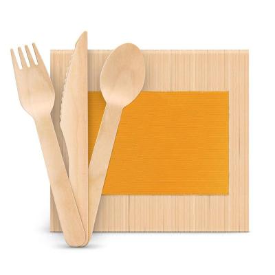 China Wooden Spoon Disposable Compostable Cutlery Fork Utensils Biodegradable Cutlery For Food for sale