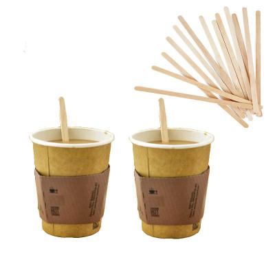 China Factory Price Viable Printable 7 Inch (180mm) Wooden Birch Bamboo Wooden Top Mix Sticks Coffee Stirrers for sale