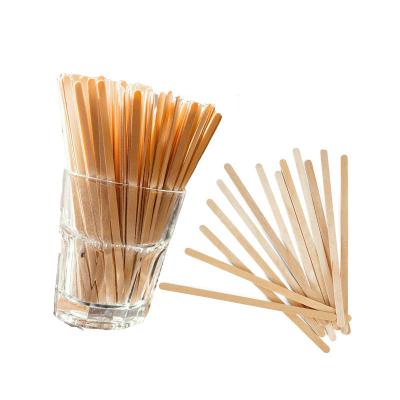 China Airline Individually Wrapped Disposable Wooden Bamboo Tea Stir Sticks Wooden Coffee Stirrers for sale