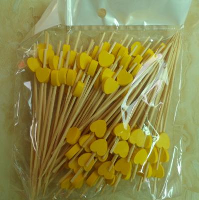 China Bamboo Logo Fruit Party Cocktail Picks Sticks Grilling Foods Appetizer Fruit Sausage Burger Sandwich for sale